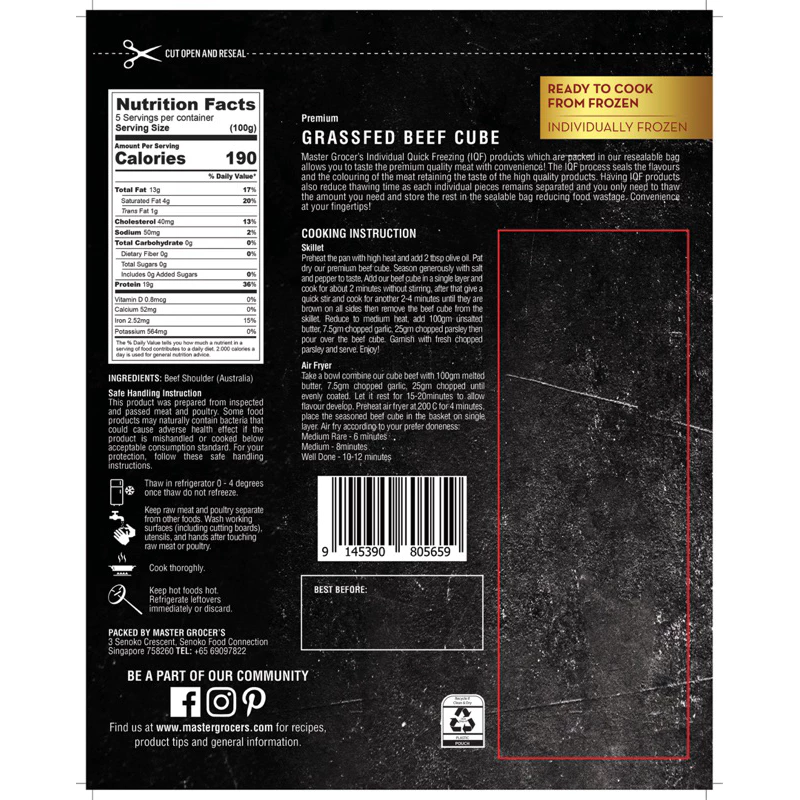 Master Grocer’s Frozen Beef Cube/ Pork Cube / Lamb Cube - Image 2