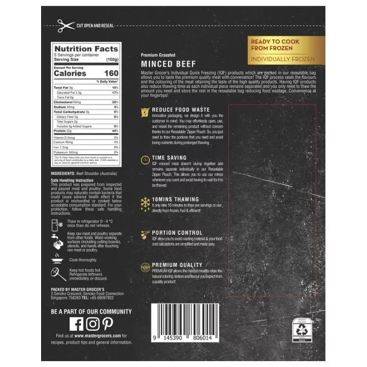 Master Grocer’s Australia Minced Beef IQF 500g - Frozen - Image 2